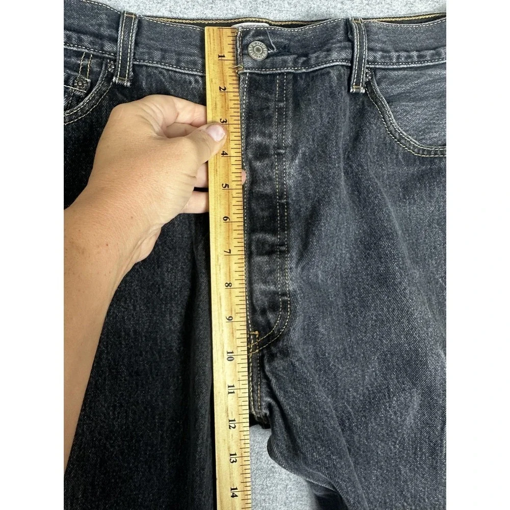 Levis 501 Jean 36x32 Charcoal Black‎ Wallet Fade Button Fly Cotton Y2K